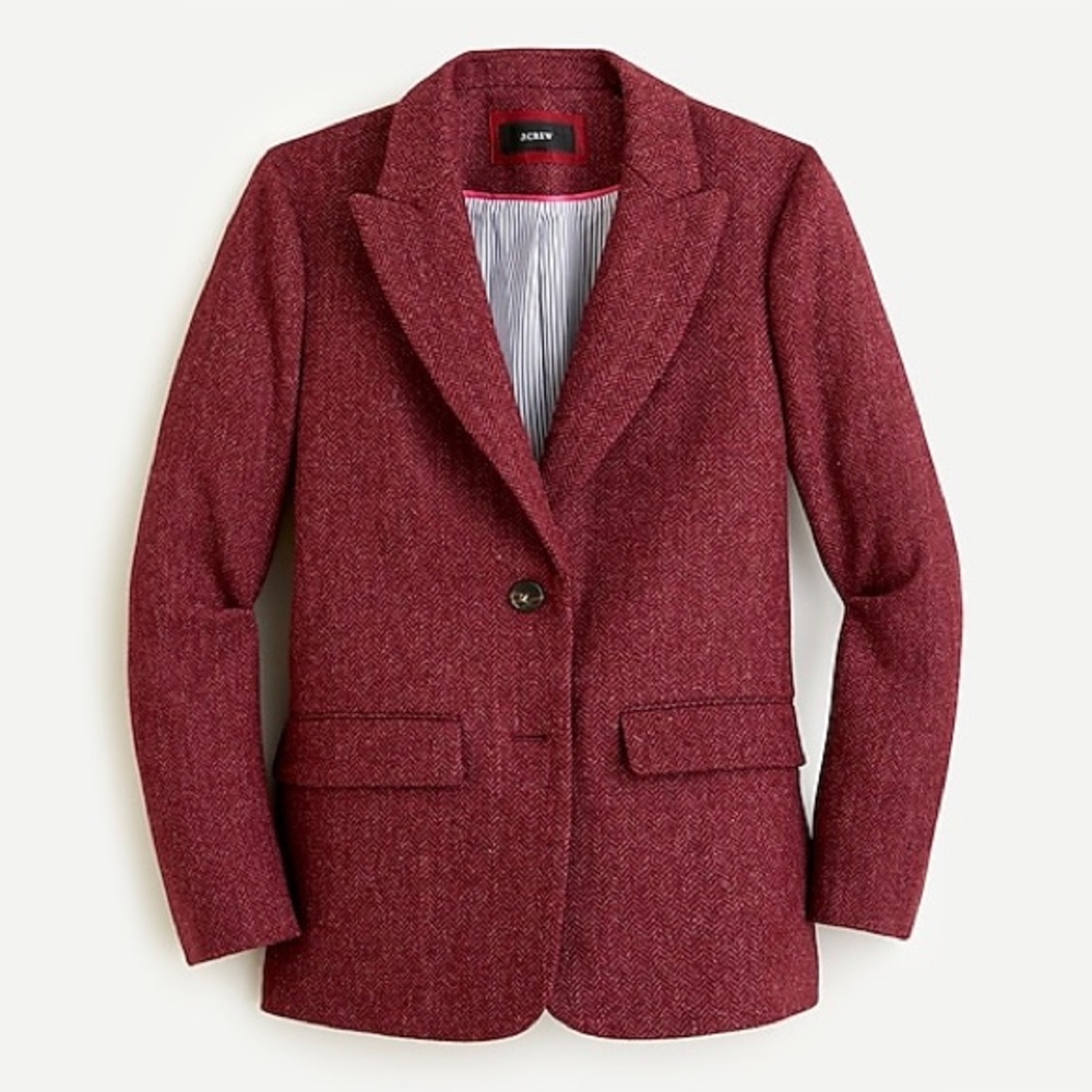NWT Burgundy Herringbone J. Crew Blazer